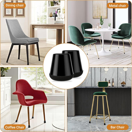 Silicone Chair Leg Floor Protectors Extra Small 24PCS - Furniture Felt Silicone Integrated Chair Foot Covers/Dark-Black/Rubber - Protect Floors from Scratches,Reduce Noise.