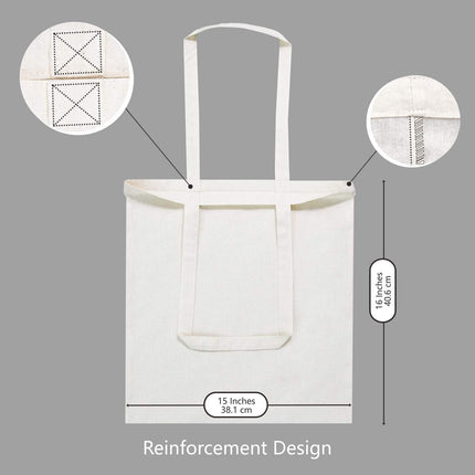 5 | 12 | 24 Pack Economical 16"x15" Cotton Tote Bag, Reusable Grocery Shopping Bags, DIY Your Creative Designs.