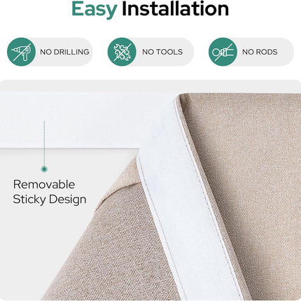 100% Natural Linen Blackout French Door Curtains, Privacy Door Window Curtains, 26 X 72 Inch Room Darkening Blinds, Thermal Insulated Shades for Bedroom, 1 Panel.