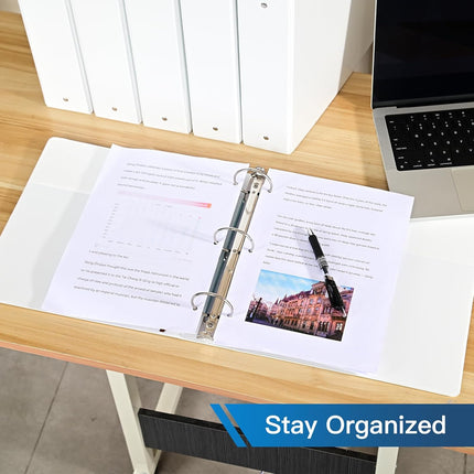 2-inch 3 Ring Binder with 2 Interior Pockets, Heavy Duty 2'' Binders Holds US Letter Size 8.5'' x 11'' Paper - Versatile Binders for Office, Home, and School Use, 6 Pack (White).