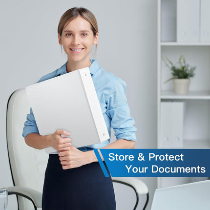 2-inch 3 Ring Binder with 2 Interior Pockets, Heavy Duty 2'' Binders Holds US Letter Size 8.5'' x 11'' Paper - Versatile Binders for Office, Home, and School Use, 6 Pack (White).