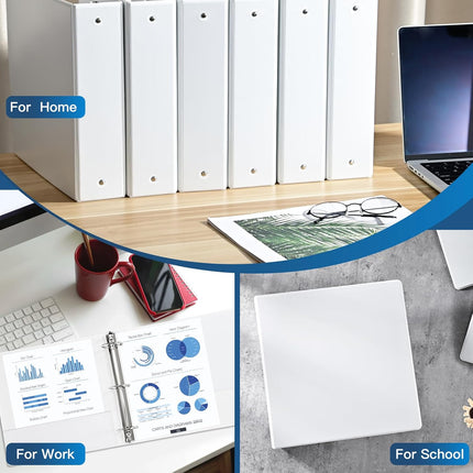 2-inch 3 Ring Binder with 2 Interior Pockets, Heavy Duty 2'' Binders Holds US Letter Size 8.5'' x 11'' Paper - Versatile Binders for Office, Home, and School Use, 6 Pack (White).