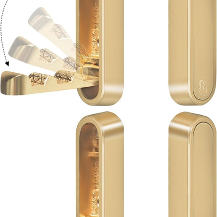 4PCS Foldable Gold Wall Hooks, Heavy Duty Zinc Alloy Folding Wall Hooks, Folding Hidden Coat Hooks Wall Mount Bathroom Foldable Towel Hooks for Hanging Clothes, Bags, Hats, Bathrobes, Keys etc (Gold).