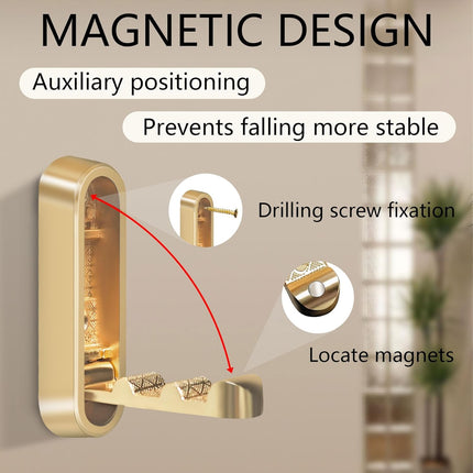 4PCS Foldable Gold Wall Hooks, Heavy Duty Zinc Alloy Folding Wall Hooks, Folding Hidden Coat Hooks Wall Mount Bathroom Foldable Towel Hooks for Hanging Clothes, Bags, Hats, Bathrobes, Keys etc (Gold).