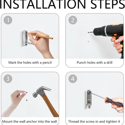 4PCS Foldable Wall Hooks, Heavy Duty Zinc Alloy Folding Wall Hooks, Folding Coat Hooks Wall Mount Bathroom Foldable Towel Hooks for Hanging Clothes, Bags, Hats, Bathrobes, Keys and Kitchen (Silver).