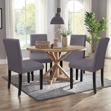Dining Chair Covers,Kitchen Cover,Parsons Slipcover,Spandex Protectors for Room Stretch Chairs Cover Set of 4 -Gray.