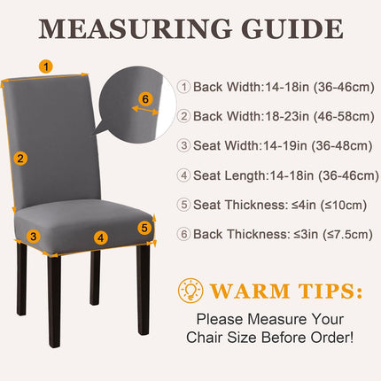 Dining Chair Covers,Kitchen Cover,Parsons Slipcover,Spandex Protectors for Room Stretch Chairs Cover Set of 4 -Gray.