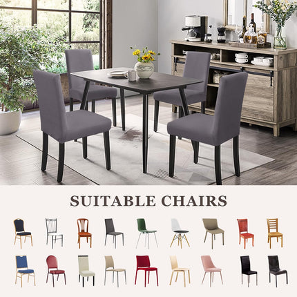 Dining Chair Covers,Kitchen Cover,Parsons Slipcover,Spandex Protectors for Room Stretch Chairs Cover Set of 4 -Gray.