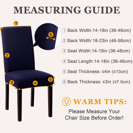 Dining Chair Covers,Kitchen Chair Cover,Parsons Chair Slipcover,Spandex Chair Protectors for Dining Room Stretch Chairs Cover Set of 4 -Navy Blue.