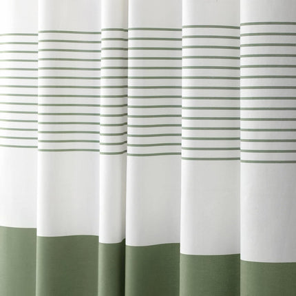 Sage Green Shower Curtain Cotton Boho Striped Shower Curtains for Bathroom with Tassel 72 X 72.