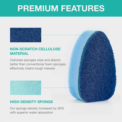Non Scratch Dishwand Refill with Handle, 6 Heavy Duty Dish Wand Refills, Replacement Sponge Heads Set, Soap Control Dispenser Scrubbers, Dishwashing Scrub Dispensing Brush, Dishwasher Cleaning Tool.