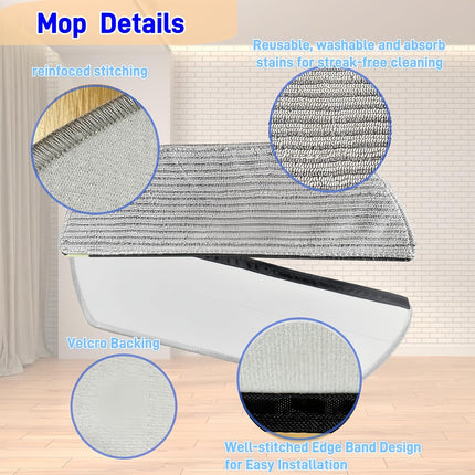 Replacement Mop Pads Compatible with Shark AV2800ZE RV2820YE RV2820ZE AV2820S AV2820AE RV2800AE RV2800S PowerDetect Never Touch Pro Robot Vacuum,Washable Reusable Replacement Microfiber Soft Mop Pads.