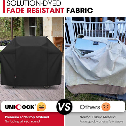 58 Inch Grill Cover for Weber Genesis II, LX 300 Series and Genesis 300 Series Gas Grills, Heavy Duty Waterproof Fade Resistant BBQ Cover, All Weather Protection, Compared to Weber 7130.