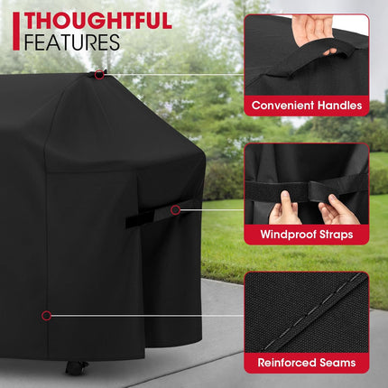 58 Inch Grill Cover for Weber Genesis II, LX 300 Series and Genesis 300 Series Gas Grills, Heavy Duty Waterproof Fade Resistant BBQ Cover, All Weather Protection, Compared to Weber 7130.
