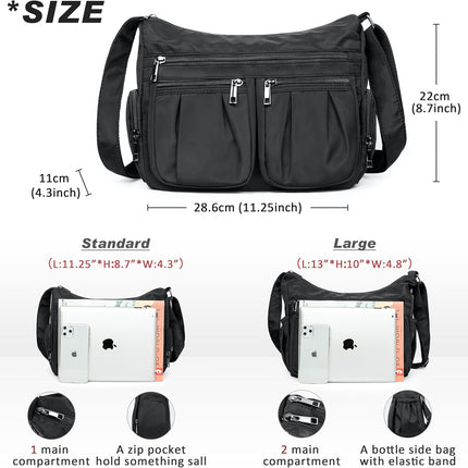 Crossbody Purses for Women Shoulder Handbags Lightweight Waterproof Nylon Travel Bag Ladies Pocketbooks.