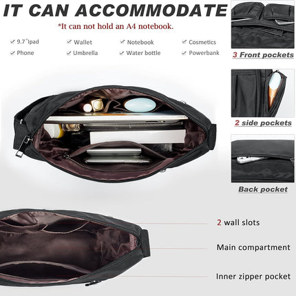 Crossbody Purses for Women Shoulder Handbags Lightweight Waterproof Nylon Travel Bag Ladies Pocketbooks.