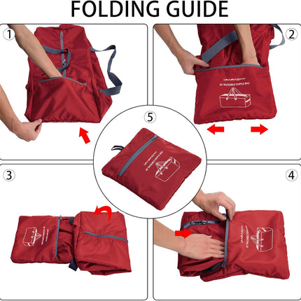 Foldable Duffle Bag 30 inch 75L Large Lightweight Luggage Bag for Travel Camping Storage-Red.
