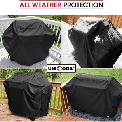 Heavy Duty Waterproof Barbecue Gas Grill Cover, 65-inch BBQ Cover, Special Fade and UV Resistant Material, Durable and Convenient, Fits Grills of Weber Char-Broil Nexgrill Brinkmann and More.