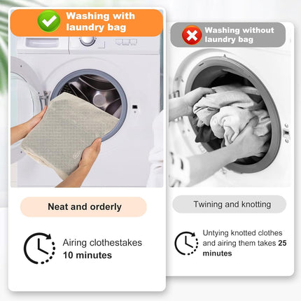 6-Piece Bag, Durable Cotton Mesh Laundry Bag, Sturdy Zipper, Breathable Mesh, Exquisite Laundry Bag for Underwear, Clothes, Pants, Shoes and Socks.