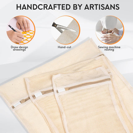6-Piece Bag, Durable Cotton Mesh Laundry Bag, Sturdy Zipper, Breathable Mesh, Exquisite Laundry Bag for Underwear, Clothes, Pants, Shoes and Socks.