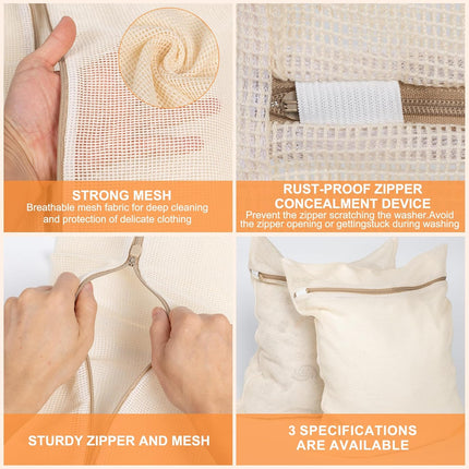 6-Piece Bag, Durable Cotton Mesh Laundry Bag, Sturdy Zipper, Breathable Mesh, Exquisite Laundry Bag for Underwear, Clothes, Pants, Shoes and Socks.