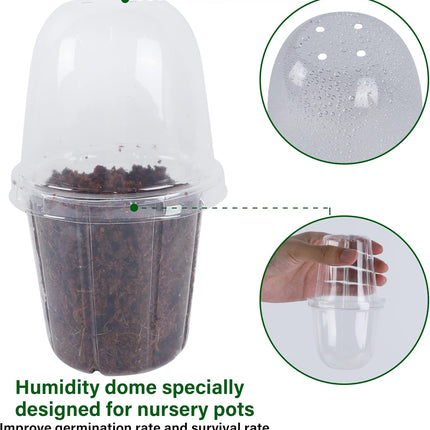 36 Set Nursery Pots with Humidity Dome, Clear Nursery Pots for Plants, Seed Starting Pots with Drainage Holes & Plant Labels for Vegetables Flowers Garden Plants.