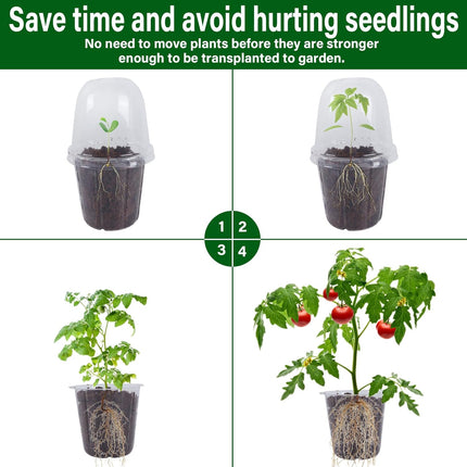 36 Set Nursery Pots with Humidity Dome, Clear Nursery Pots for Plants, Seed Starting Pots with Drainage Holes & Plant Labels for Vegetables Flowers Garden Plants.