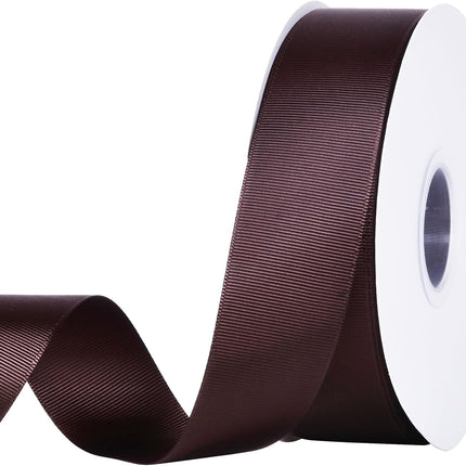 Brown Grosgrain Ribbon, 1 1/2 Inch 50 Yards, Great for Crafts Bows Flower Bouquet Wedding Home Decor Gift Wrapping.