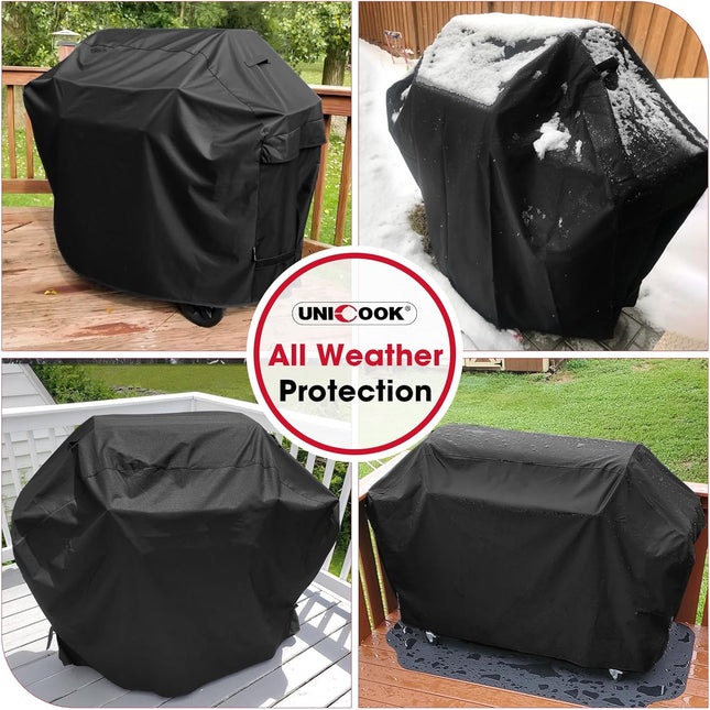 Grill Cover 55 Inch for Outdoor Grill, Heavy Duty, Waterproof, Fade Resistant, BBQ Cover with Handles/Straps/Air Vents, Compatible with Weber Charbroil Nexgrill Gas BBQs etc.