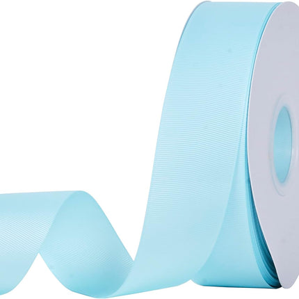 Light Blue Grosgrain Ribbon, 1 1/2 Inch 50 Yards, Great for Crafts Bows Flower Bouquet Wedding Home Decor Gift Wrapping.
