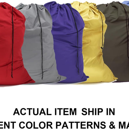 Extra Large Laundry Bag 6 Pack, Varied Colors, Travel Laundry Bags with Drawstring Closure, 30"x40", for college, dorm and apartment dwellers (6PCS).