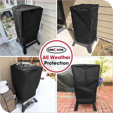 30 Inch Electric Smoker Cover for Masterbuilt, Heavy Duty Waterproof Vertical Smoker BBQ Grill Cover, All Weather Resistant, 18" W x 17" D x 33" H.