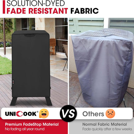 30 Inch Electric Smoker Cover for Masterbuilt, Heavy Duty Waterproof Vertical Smoker BBQ Grill Cover, All Weather Resistant, 18" W x 17" D x 33" H.