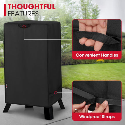 30 Inch Electric Smoker Cover for Masterbuilt, Heavy Duty Waterproof Vertical Smoker BBQ Grill Cover, All Weather Resistant, 18" W x 17" D x 33" H.