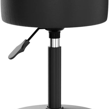 Adjustable Vanity Stool, 360°Swivel Vanity Chair for Makeup Room, Black Stool Chair for Vanity, Small Faux Leather Vanity Stools for Bathroom, Living Room.