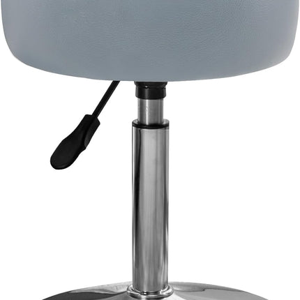 Adjustable Vanity Stool, 360°Swivel Vanity Chair for Makeup Room, Grayish Blue Stool Chair for Vanity, Small Faux Leather Vanity Stools for Bathroom, Living Room.