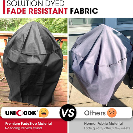 Round Smoker Cover 30 Inch, Heavy Duty Waterproof Charcoal Kettle BBQ Grill Cover, Fade Resistant Barrel Protector, Fits Weber Char-Griller Akorn Kamado and More, 30" Dia x 36" H.