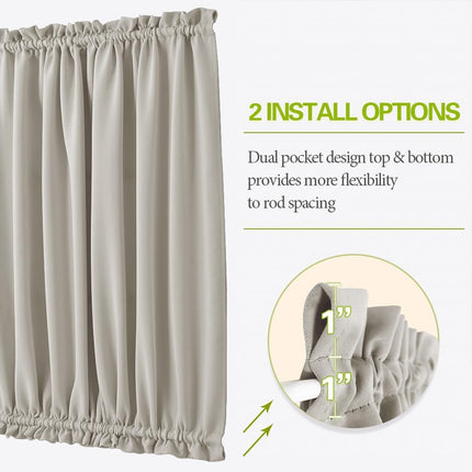 Cream Insulated Door Curtain Spefrowx, Rod Pocket French Curtain Window Treatment for Sliding Door with Adjustable Tieback Elegant Home Decoration, 25 x 72 inches, 1 Panel.