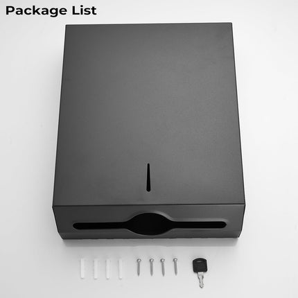 Paper Towel Dispenser Wall Mount - Multifold Trifold Paper Towel Dispensers, Large Capacity Stainless Steel Tissue Holder, Suitable for Bathrooms and Public Places Black.