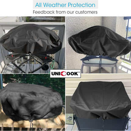 Waterproof Portable Grill Cover for Weber Q2000, Q200 Series and Baby Q Gas Grill, Compared to Weber 7111, All Weather Protection, Black.