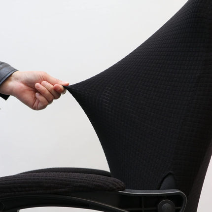 Office Chair Cover with Armrest Covers， Universal Stretch Desk Chair Cover, Computer Chair Slipcovers (Size: L) - Black.