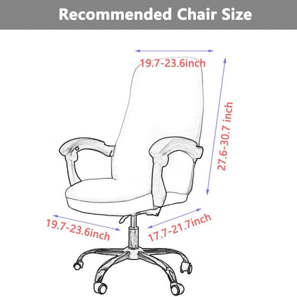Office Chair Cover with Armrest Covers， Universal Stretch Desk Chair Cover, Computer Chair Slipcovers (Size: L) - Black.