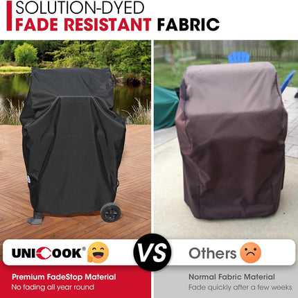 32 Inch Small Grill Cover, Heavy Duty Waterproof 2 Burner Gas BBQ Cover, Compatible with Weber Char-Broil Nexgrill KitchenAid Grills with Both Side Tables Down, All Weather Protection.