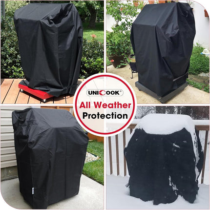32 Inch Small Grill Cover, Heavy Duty Waterproof 2 Burner Gas BBQ Cover, Compatible with Weber Char-Broil Nexgrill KitchenAid Grills with Both Side Tables Down, All Weather Protection.