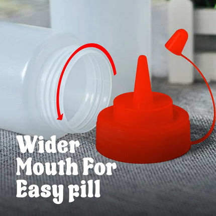 24 oz Large Condiment Squeeze Bottles for Sauces - Leak Proof - 4 Pack (XL).