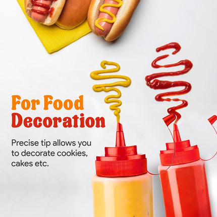24 oz Large Condiment Squeeze Bottles for Sauces - Leak Proof - 4 Pack (XL).