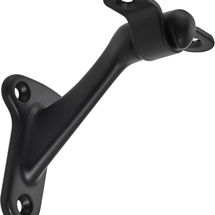 6 Pack 3 Inch Matte Black Hand Rail Bracket Heavy Duty Hardware for Stairways, Home or Office Stair Support Handrail Brackets.
