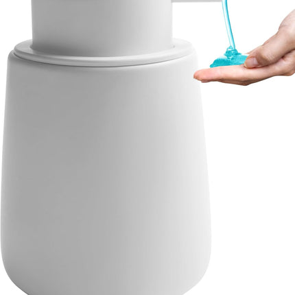 Soap Dispenser Ceramic with Easy-to-Press Pump Hand Lotion Liquid Dispenser for Shampoo Bathroom Kitchen 12 oz White.