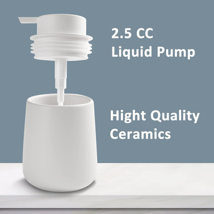 Soap Dispenser Ceramic with Easy-to-Press Pump Hand Lotion Liquid Dispenser for Shampoo Bathroom Kitchen 12 oz White.