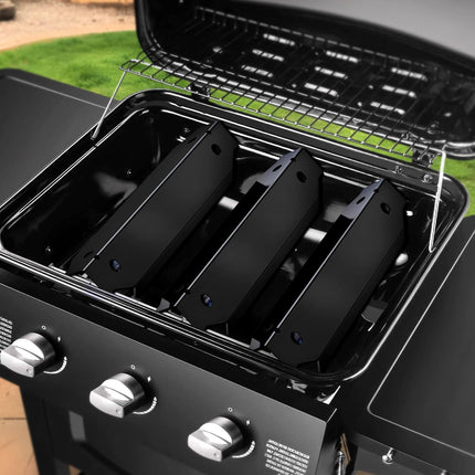Grill Replacement Parts for Dyna-Glo 3-Burner Gas BBQ, Porcelain Grill Burner Covers, Heat Plates Shields, Flame Guards, 3 Pack.